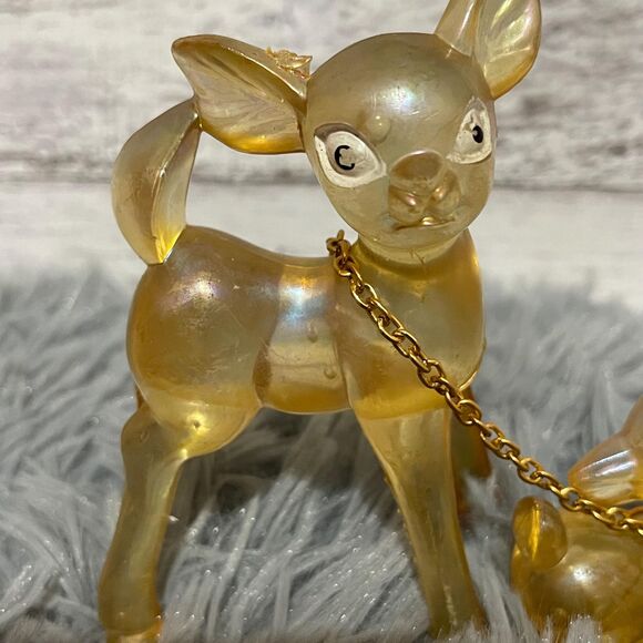 Vintage Lucite Gold Iridescent Deer Hong Kong - Picture 2 of 8